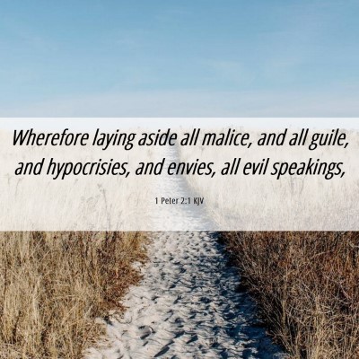 Picture 06 - 1 Peter 2:1 KJV - Wherefore laying aside all malice, and all guile, - Bible Verse Picture