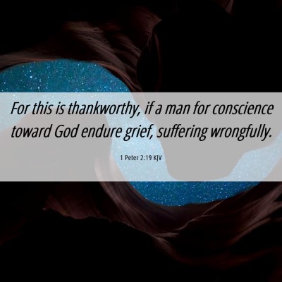 Picture 06 - 1 Peter 2:19 KJV - For this is thankworthy, if a man for conscience - Bible Verse Picture