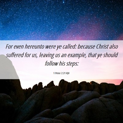 Picture 06 - 1 Peter 2:21 KJV - For even hereunto were ye called: because Christ - Bible Verse Picture