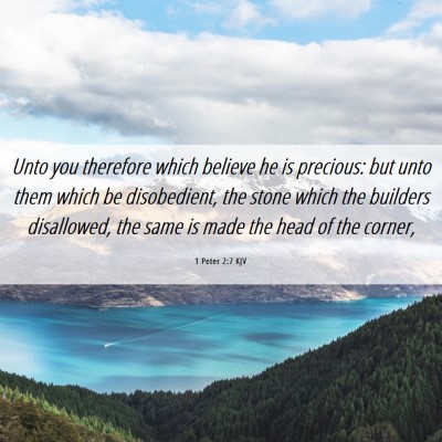 Picture 06 - 1 Peter 2:7 KJV - Unto you therefore which believe he is precious: - Bible Verse Picture