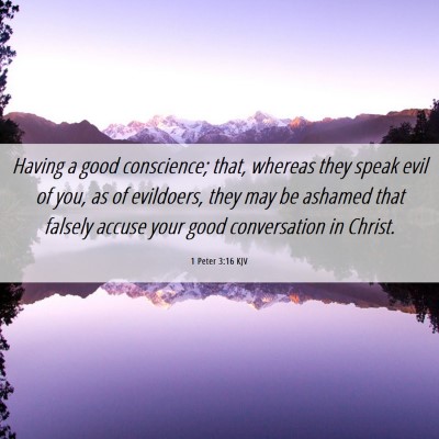 Picture 06 - 1 Peter 3:16 KJV - Having a good conscience; that, whereas they - Bible Verse Picture
