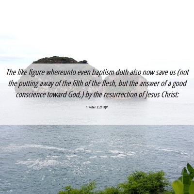 Picture 06 - 1 Peter 3:21 KJV - The like figure whereunto even baptism doth also - Bible Verse Picture