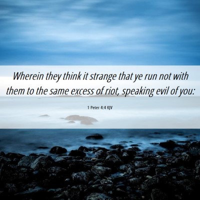 Picture 06 - 1 Peter 4:4 KJV - Wherein they think it strange that ye run not - Bible Verse Picture