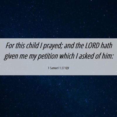 Picture 06 - 1 Samuel 1:27 KJV - For this child I prayed; and the LORD hath given - Bible Verse Picture