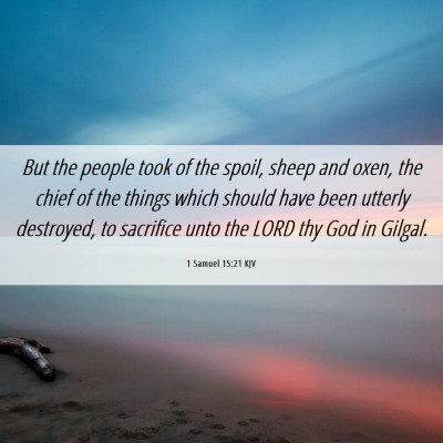 Picture 06 - 1 Samuel 15:21 KJV - But the people took of the spoil, sheep and oxen, - Bible Verse Picture