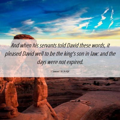 Picture 06 - 1 Samuel 18:26 KJV - And when his servants told David these words, it - Bible Verse Picture