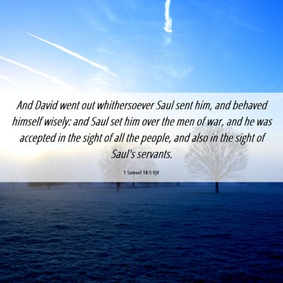 Picture 06 - 1 Samuel 18:5 KJV - And David went out whithersoever Saul sent him, - Bible Verse Picture