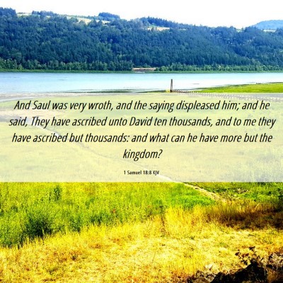 Picture 06 - 1 Samuel 18:8 KJV - And Saul was very wroth, and the saying - Bible Verse Picture