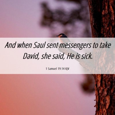 Picture 06 - 1 Samuel 19:14 KJV - And when Saul sent messengers to take David, she - Bible Verse Picture