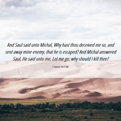 Picture 06 - 1 Samuel 19:17 KJV - And Saul said unto Michal, Why hast thou deceived - Bible Verse Picture