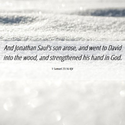 Picture 06 - 1 Samuel 23:16 KJV - And Jonathan Saul's son arose, and went to David - Bible Verse Picture