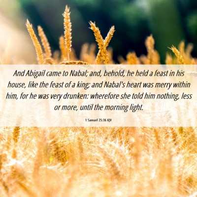 Picture 06 - 1 Samuel 25:36 KJV - And Abigail came to Nabal; and, behold, he held a - Bible Verse Picture