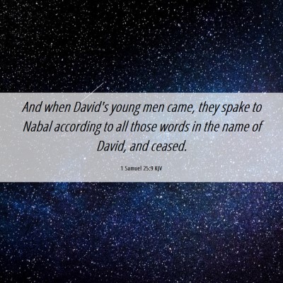 Picture 06 - 1 Samuel 25:9 KJV - And when David's young men came, they spake to - Bible Verse Picture