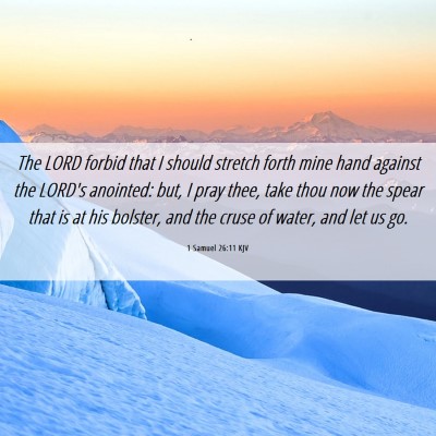 Picture 06 - 1 Samuel 26:11 KJV - The LORD forbid that I should stretch forth mine - Bible Verse Picture