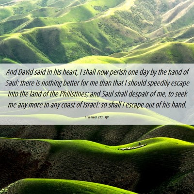 Picture 06 - 1 Samuel 27:1 KJV - And David said in his heart, I shall now perish - Bible Verse Picture