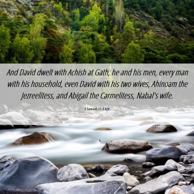 Picture 06 - 1 Samuel 27:3 KJV - And David dwelt with Achish at Gath, he and his - Bible Verse Picture