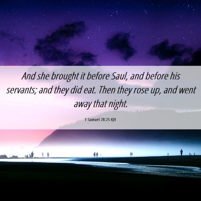 Picture 06 - 1 Samuel 28:25 KJV - And she brought it before Saul, and before his - Bible Verse Picture