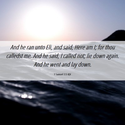 Picture 06 - 1 Samuel 3:5 KJV - And he ran unto Eli, and said, Here am I; for - Bible Verse Picture