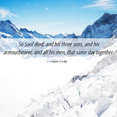 Picture 06 - 1 Samuel 31:6 KJV - So Saul died, and his three sons, and his - Bible Verse Picture