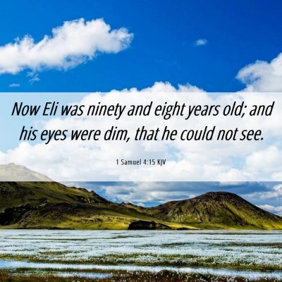 Picture 06 - 1 Samuel 4:15 KJV - Now Eli was ninety and eight years old; and his - Bible Verse Picture