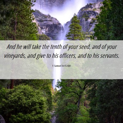 Picture 06 - 1 Samuel 8:15 KJV - And he will take the tenth of your seed, and of - Bible Verse Picture