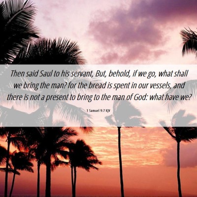 Picture 06 - 1 Samuel 9:7 KJV - Then said Saul to his servant, But, behold, if we - Bible Verse Picture