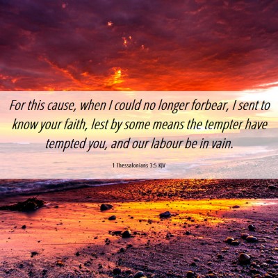 Picture 06 - 1 Thessalonians 3:5 KJV - For this cause, when I could no longer forbear, I - Bible Verse Picture
