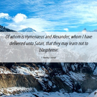 Picture 06 - 1 Timothy 1:20 KJV - Of whom is Hymenaeus and Alexander; whom I have - Bible Verse Picture