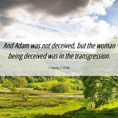 Picture 06 - 1 Timothy 2:14 KJV - And Adam was not deceived, but the woman being - Bible Verse Picture