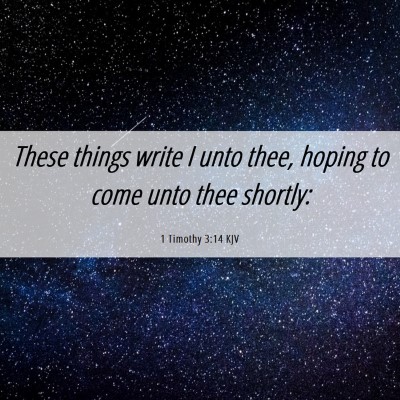 Picture 06 - 1 Timothy 3:14 KJV - These things write I unto thee, hoping to come - Bible Verse Picture