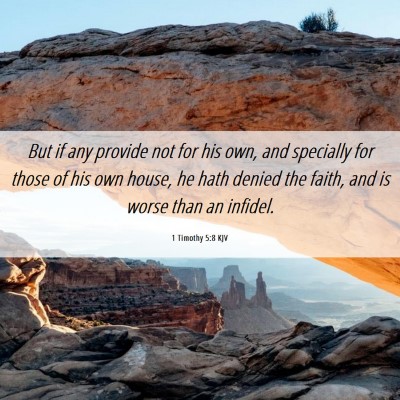 Picture 06 - 1 Timothy 5:8 KJV - But if any provide not for his own, and specially - Bible Verse Picture