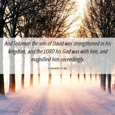 Picture 06 - 2 Chronicles 1:1 KJV - And Solomon the son of David was strengthened in - Bible Verse Picture
