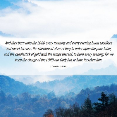 Picture 06 - 2 Chronicles 13:11 KJV - And they burn unto the LORD every morning and - Bible Verse Picture