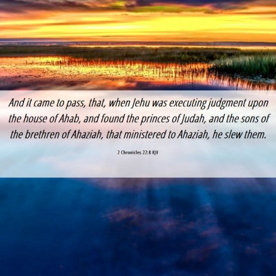 Picture 06 - 2 Chronicles 22:8 KJV - And it came to pass, that, when Jehu was - Bible Verse Picture