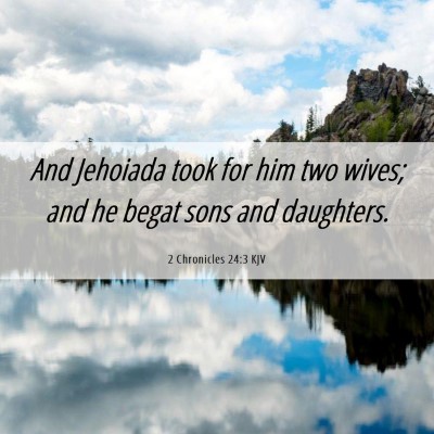 Picture 06 - 2 Chronicles 24:3 KJV - And Jehoiada took for him two wives; and he begat - Bible Verse Picture