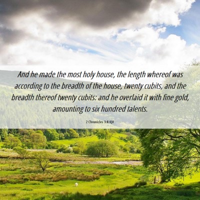 Picture 06 - 2 Chronicles 3:8 KJV - And he made the most holy house, the length - Bible Verse Picture