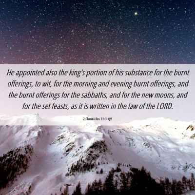 Picture 06 - 2 Chronicles 31:3 KJV - He appointed also the king's portion of his - Bible Verse Picture