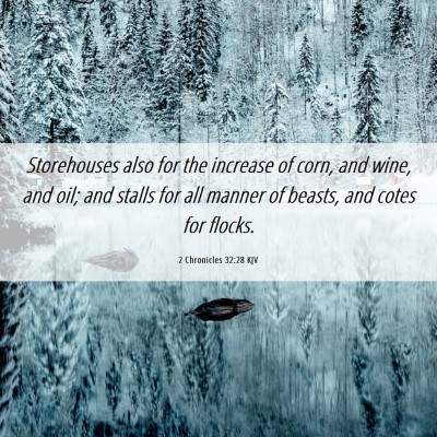 Picture 06 - 2 Chronicles 32:28 KJV - Storehouses also for the increase of corn, and - Bible Verse Picture