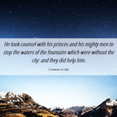 Picture 06 - 2 Chronicles 32:3 KJV - He took counsel with his princes and his mighty - Bible Verse Picture