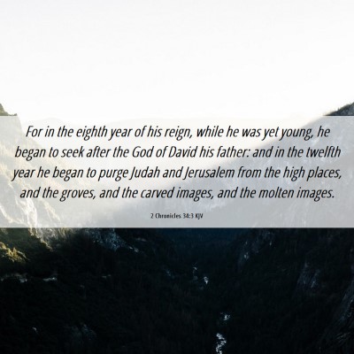 Picture 06 - 2 Chronicles 34:3 KJV - For in the eighth year of his reign, while he was - Bible Verse Picture
