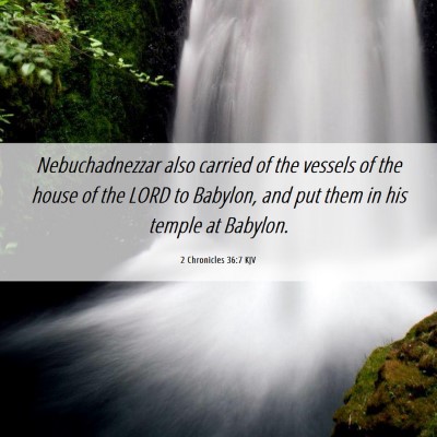 Picture 06 - 2 Chronicles 36:7 KJV - Nebuchadnezzar also carried of the vessels of the - Bible Verse Picture