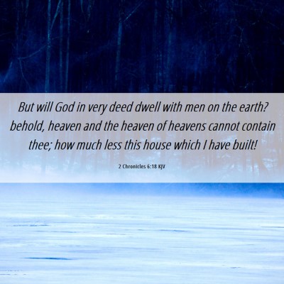 Picture 06 - 2 Chronicles 6:18 KJV - But will God in very deed dwell with men on the - Bible Verse Picture