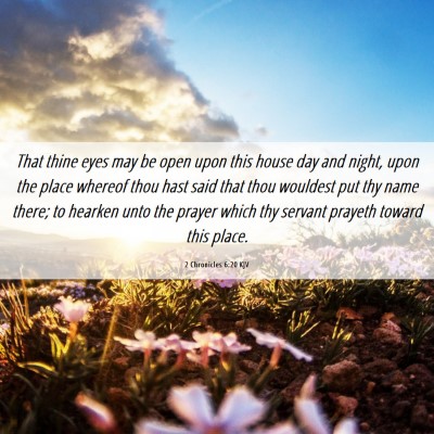 Picture 06 - 2 Chronicles 6:20 KJV - That thine eyes may be open upon this house day - Bible Verse Picture
