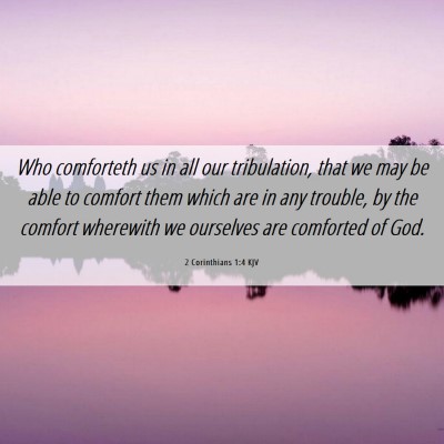 Picture 06 - 2 Corinthians 1:4 KJV - Who comforteth us in all our tribulation, that we - Bible Verse Picture