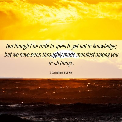 Picture 06 - 2 Corinthians 11:6 KJV - But though I be rude in speech, yet not in - Bible Verse Picture