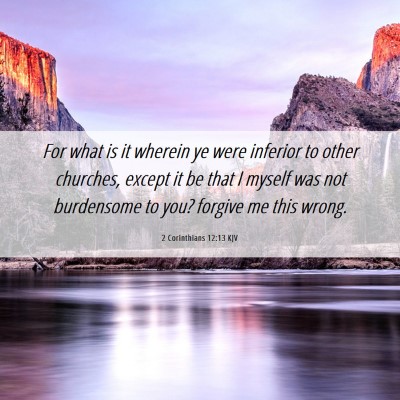 Picture 06 - 2 Corinthians 12:13 KJV - For what is it wherein ye were inferior to other - Bible Verse Picture