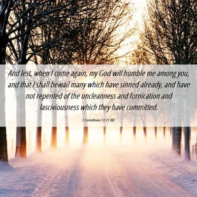 Picture 06 - 2 Corinthians 12:21 KJV - And lest, when I come again, my God will humble - Bible Verse Picture