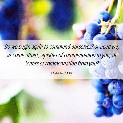 Picture 06 - 2 Corinthians 3:1 KJV - Do we begin again to commend ourselves? or need - Bible Verse Picture