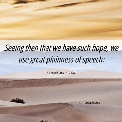 Picture 06 - 2 Corinthians 3:12 KJV - Seeing then that we have such hope, we use great - Bible Verse Picture