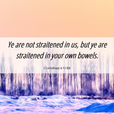 Picture 06 - 2 Corinthians 6:12 KJV - Ye are not straitened in us, but ye are - Bible Verse Picture